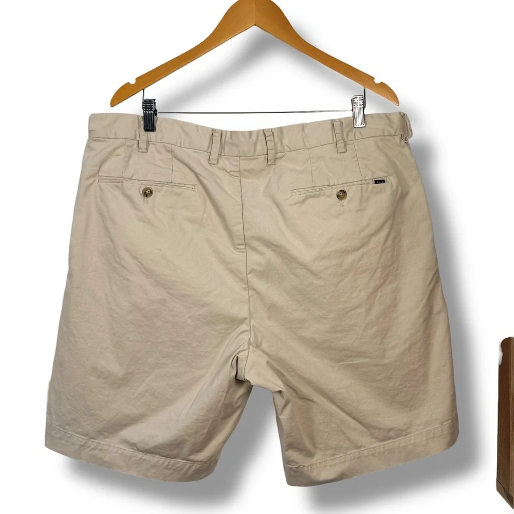 Polo Ralph Lauren Chino Shorts Mens 40 Khaki Stretch‎ Classic Fit 9in Cotton